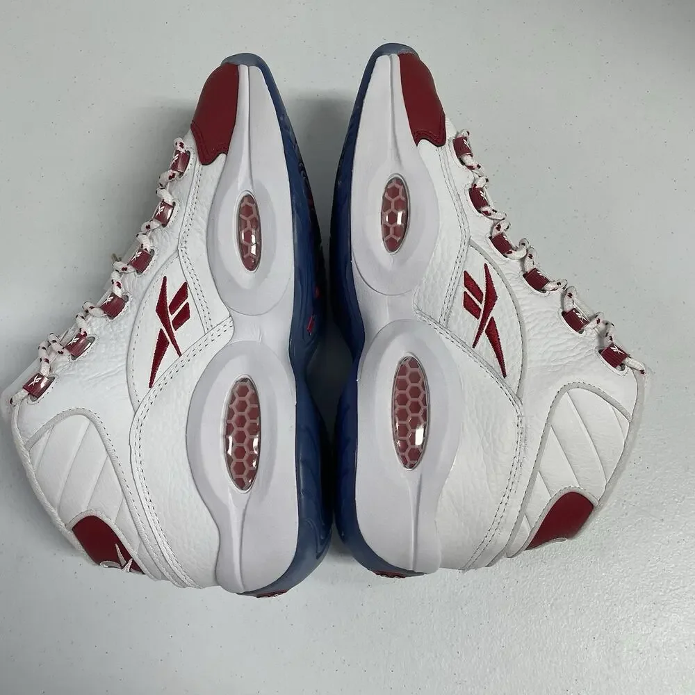Reebok Question Mid Red Toe 2024 100074721 Size 8.5 Allen Iverson White Red